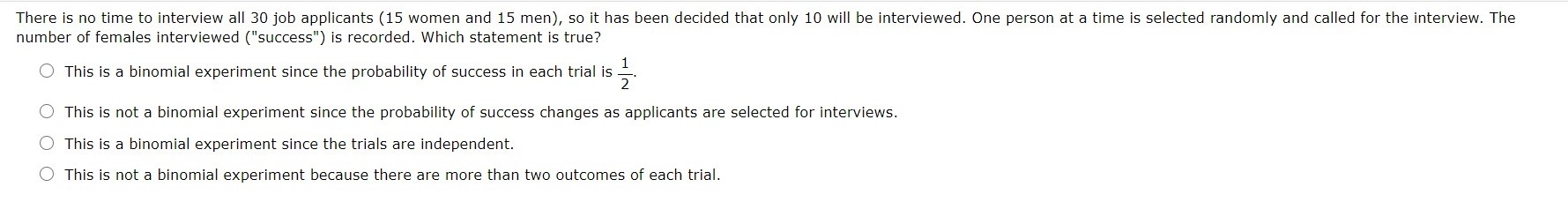 Solved There is no time to interview all 30 job applicants | Chegg.com