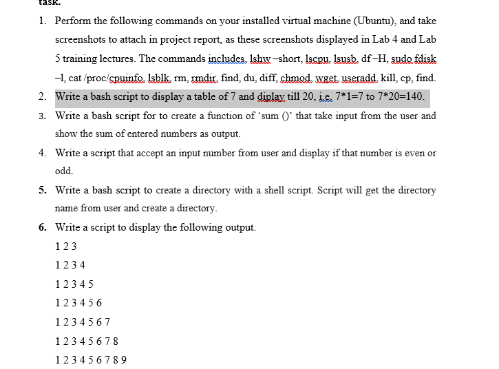 Solved Task. 1. Perform The Following Commands On Your | Chegg.com