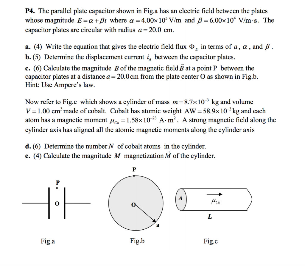P4 The Parallel Plate Capacitor Shown In Fig A Ha Chegg Com