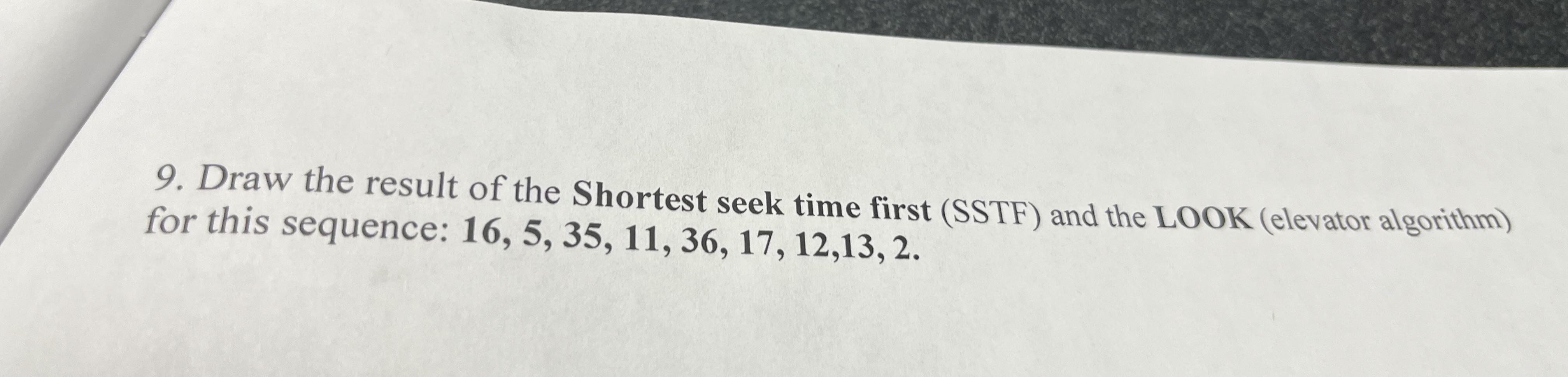 Solved 9. Draw the result of the Shortest seek time first