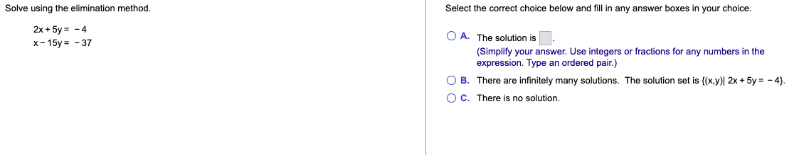 Solved Solve Using The Substitution Method. Select The | Chegg.com