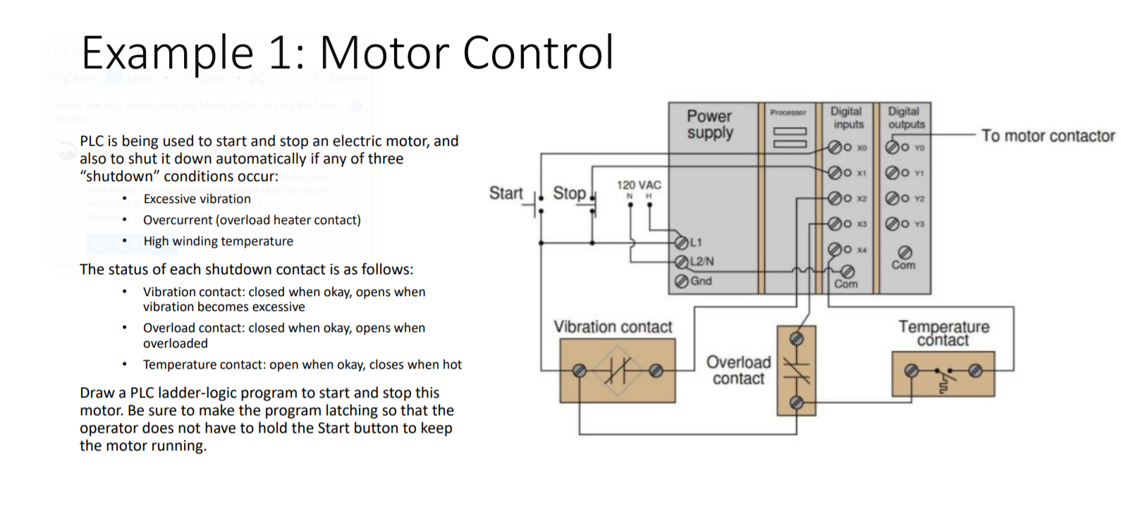 Solved Example 1: Motor Control Processor Power supply | Chegg.com