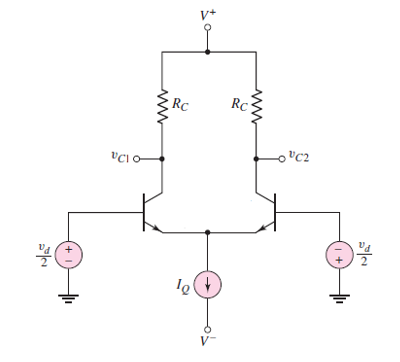 Solved Design a BJT differential amplifier such as that | Chegg.com