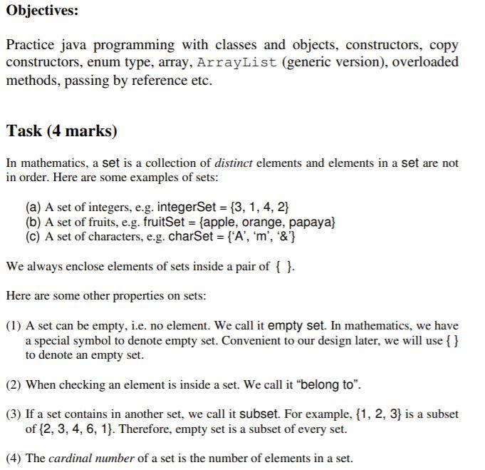 Objectives: Practice java programming with classes | Chegg.com