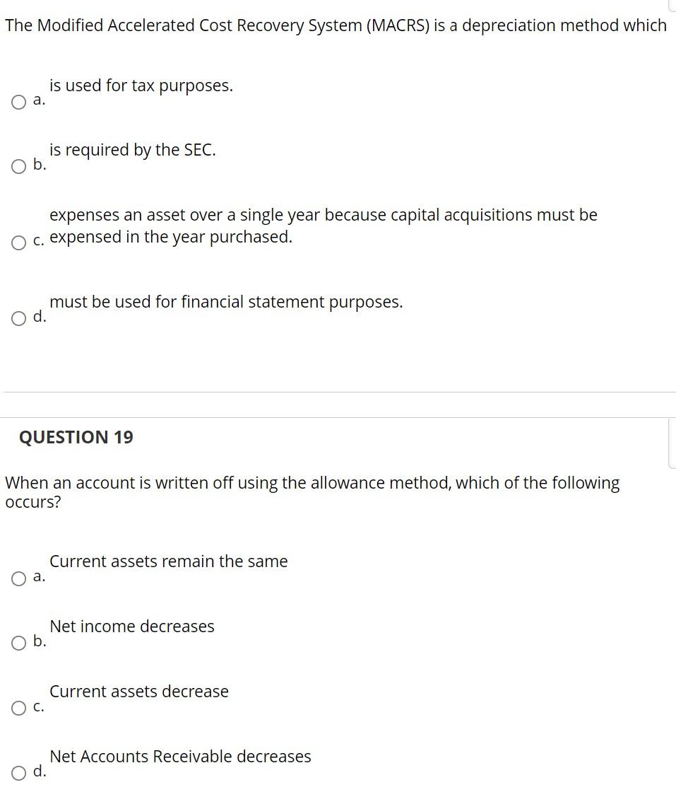 Solved The Modified Accelerated Cost Recovery System (MACRS)