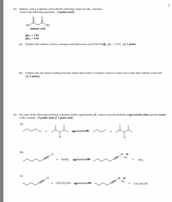 Which One Of The Following Is A Diprotic Acid? Solved: 2 Malonic Acid Is A Diprotic Acid With The Followi... | Chegg.com
