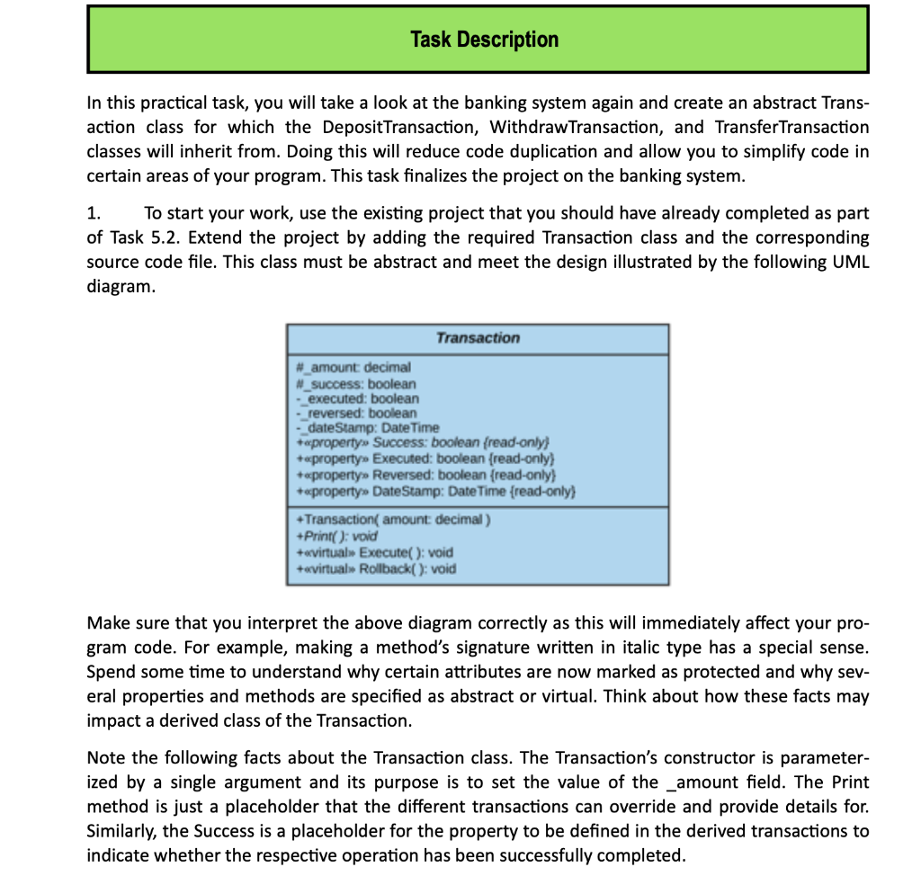 Solved Task Description In this practical task, you will | Chegg.com