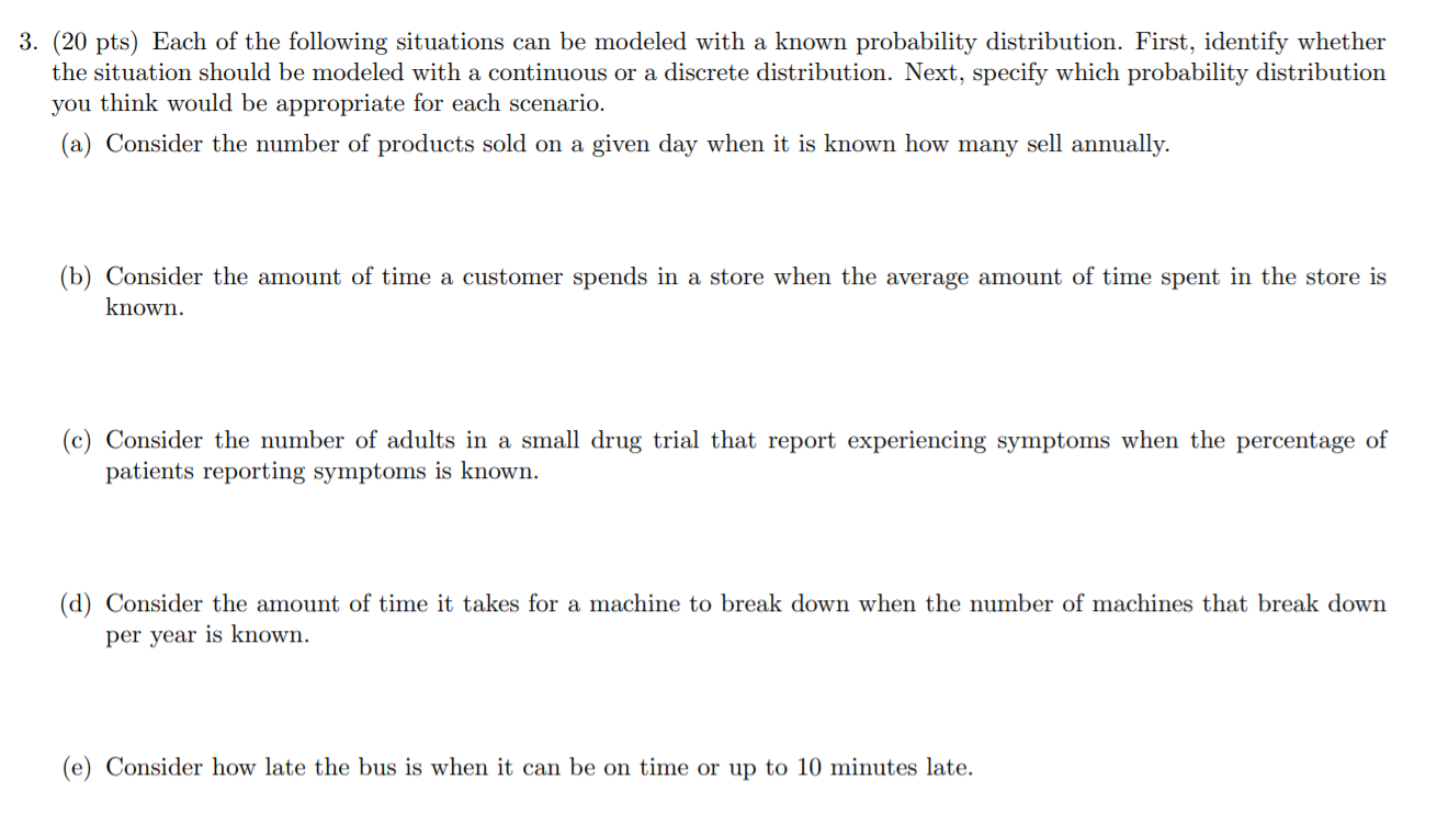 Solved 3. (20 Pts) Each Of The Following Situations Can Be | Chegg.com