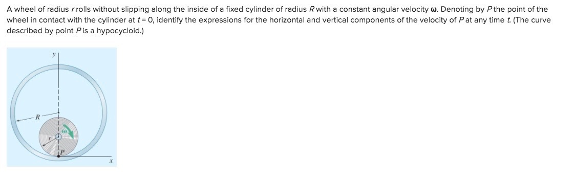 Solved A wheel of radius r rolls without slipping along the | Chegg.com