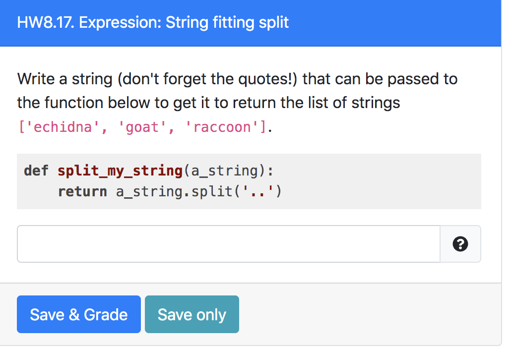 Solved HW8.17. Expression: String fitting split Write a | Chegg.com