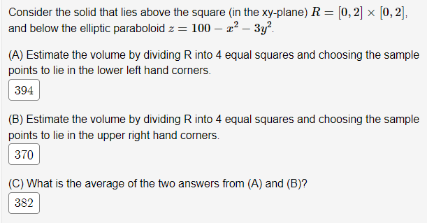 Solved Consider the solid that lies above the square (in the | Chegg.com