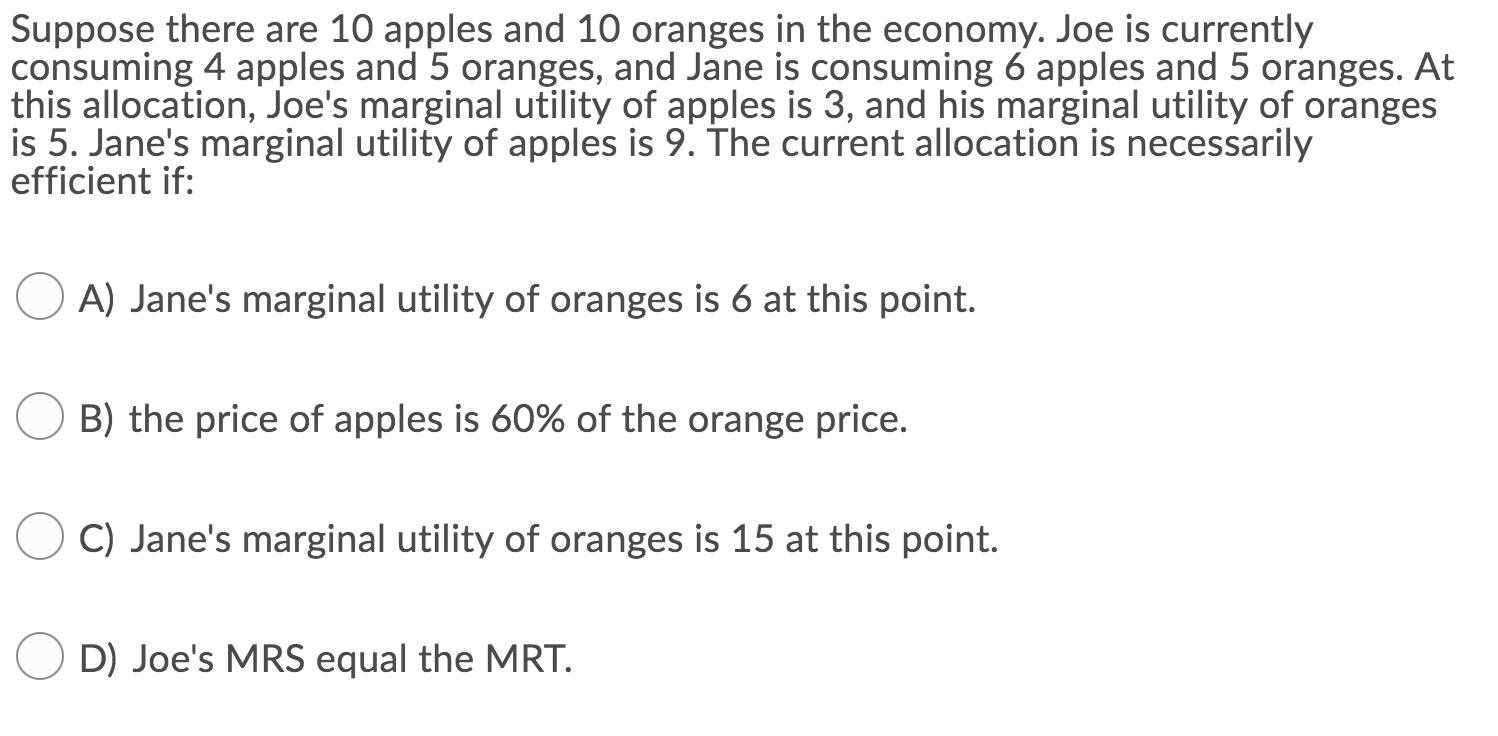 Solved Suppose there are 10 apples and 10 oranges in the