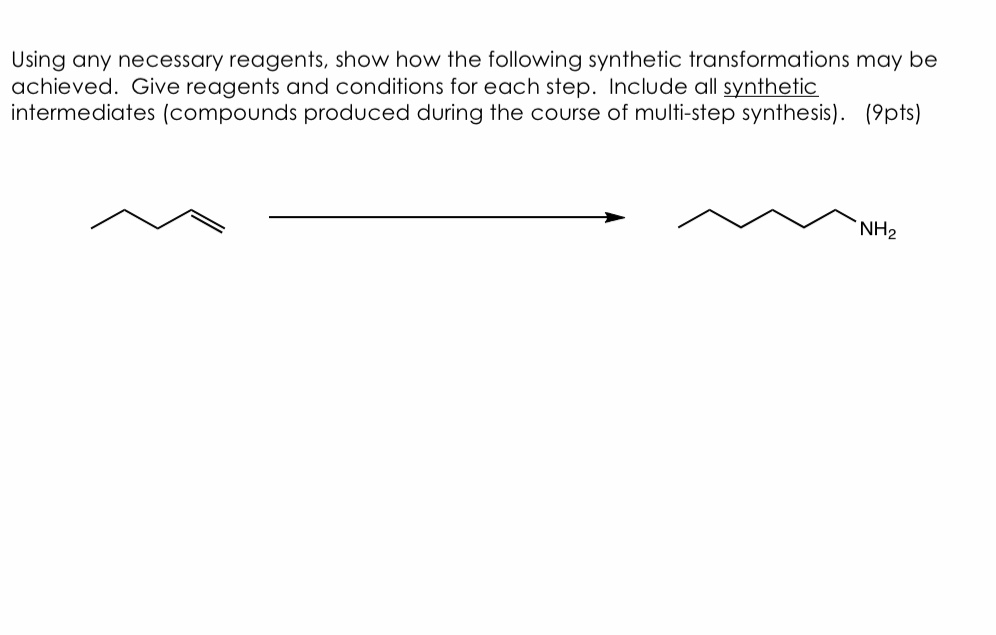 Solved Using any necessary reagents, show how the following | Chegg.com