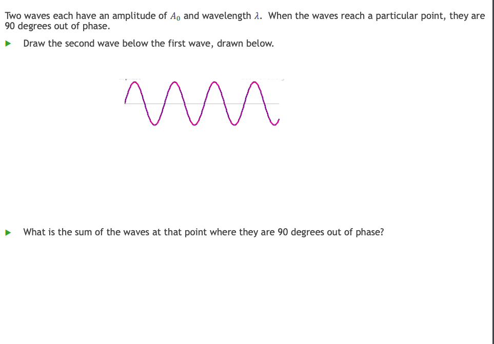 Solved Two Waves Each Have An Amplitude Of A, And Wavelength | Chegg.com