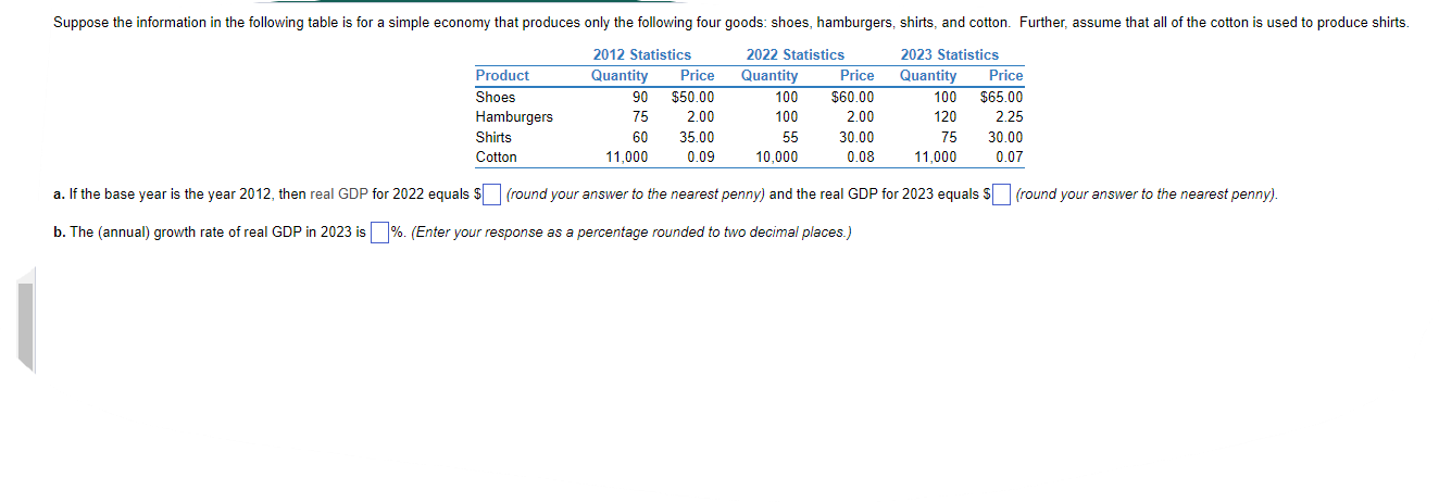 Solved B. The (annual) Growth Rate Of Real GDP In 2023 Is 1. | Chegg.com