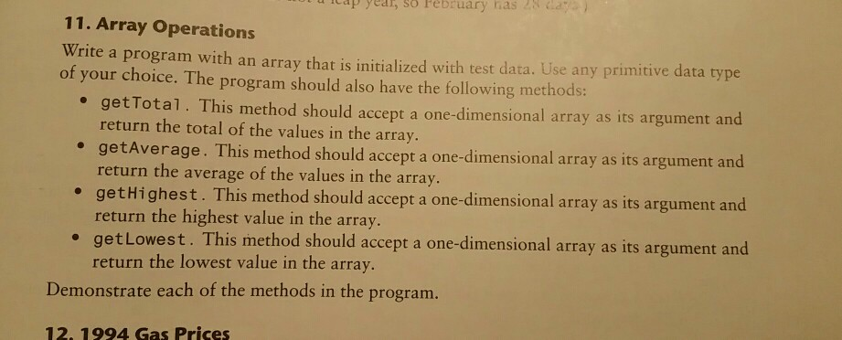 Solved yoa, su February kids 11. Array Operations Write a | Chegg.com