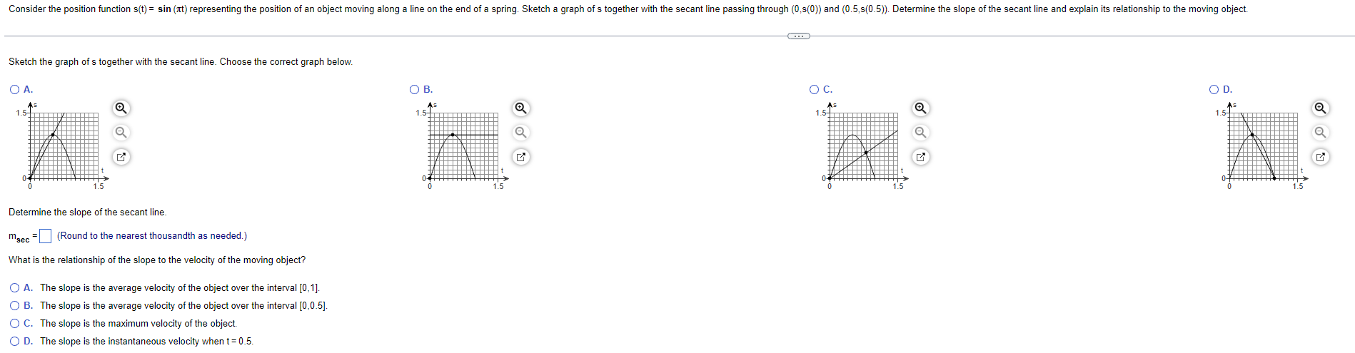 Solved Sketch the graph of s together with the secant line. | Chegg.com
