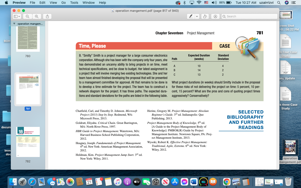 Solved Chapter Seventeen Project Management 781 Time, Please | Chegg.com