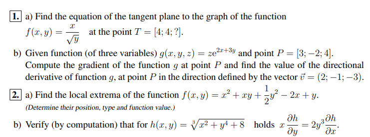 Solved 2 1. a) Find the equation of the tangent plane to the | Chegg.com