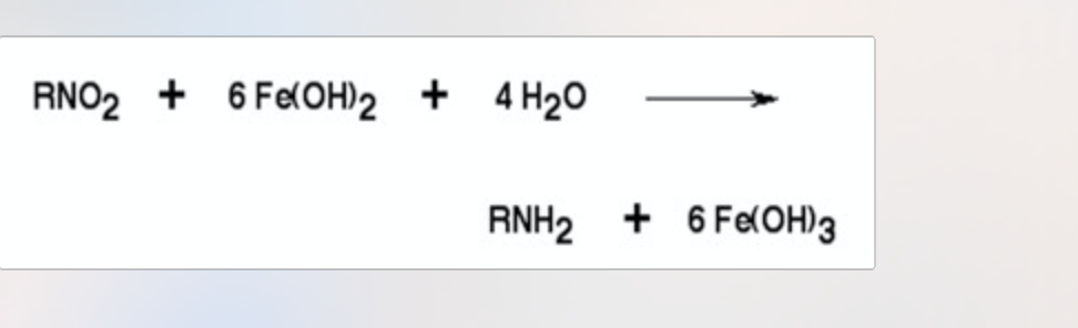 Solved RNO2 + 6 Fe(OH)2 + 4H20 RNH2 + 6 Fe(OH)3 Part E: | Chegg.com