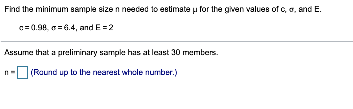 Solved You are given the sample mean and the population | Chegg.com