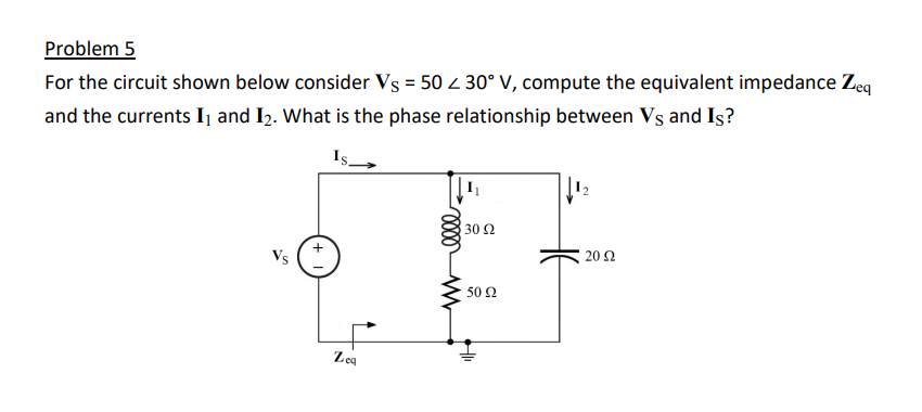 Solved Problem 5 For the circuit shown below consider | Chegg.com