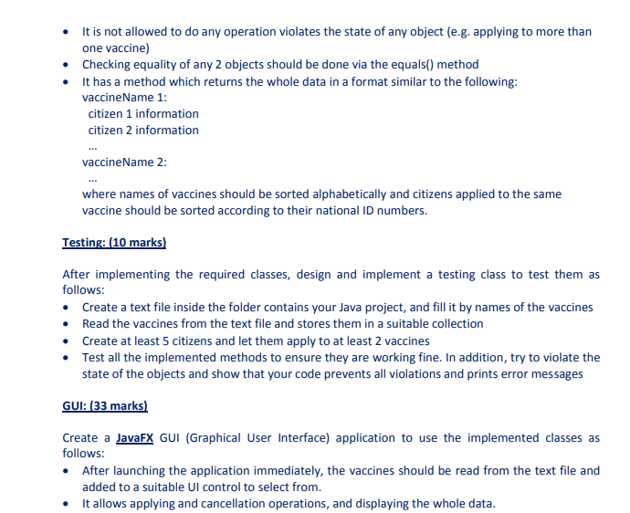 Solved Java Project: (95 marks) Overview: Ministry of Health | Chegg.com