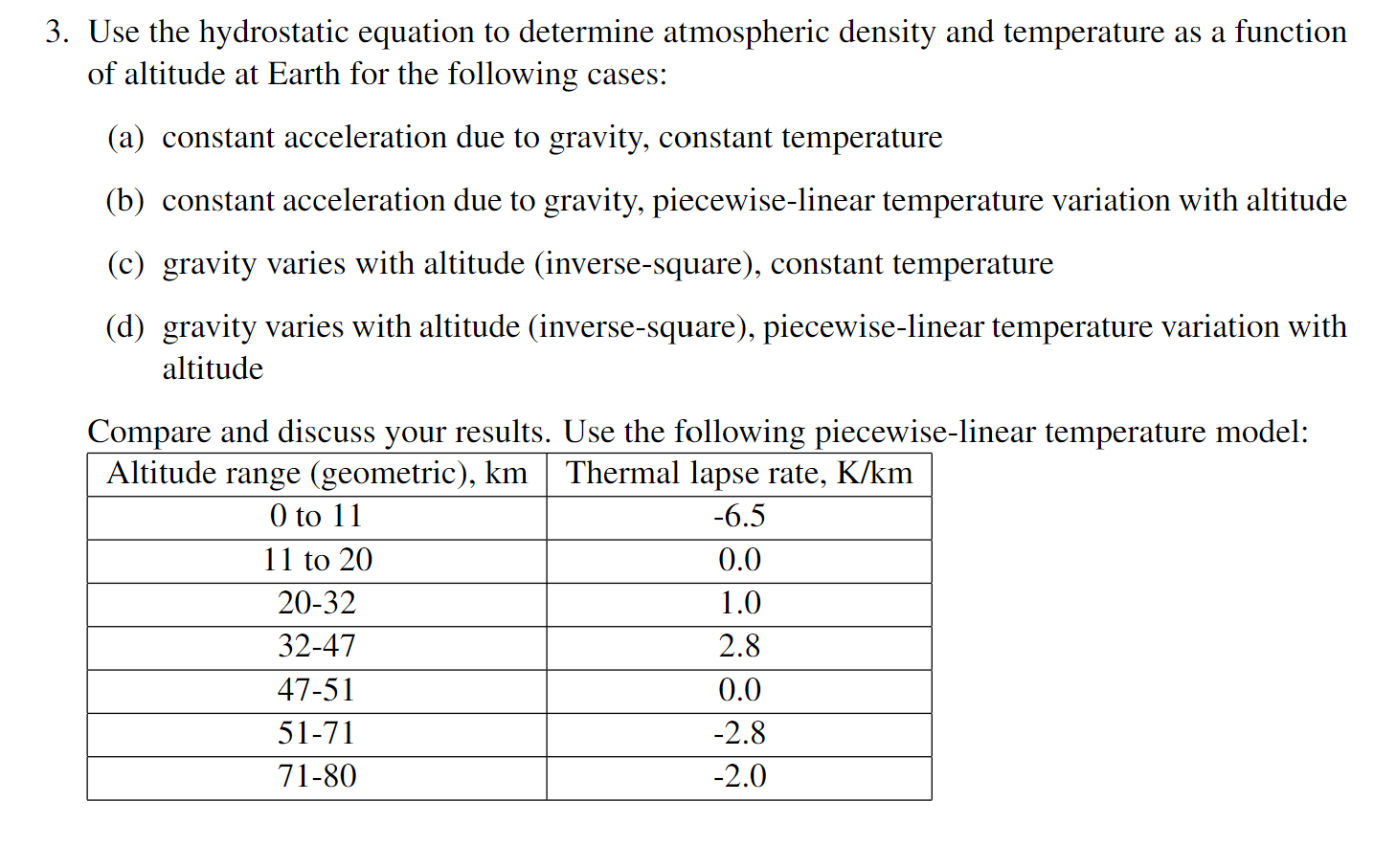 Solved 3. Use the hydrostatic equation to determine | Chegg.com