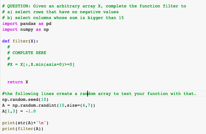 Solved PYTHON DATA SCIENCE PROGRAMMING # QUESTION: Given an | Chegg.com