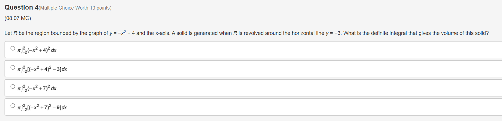 Solved Question 4(Multiple Choice Worth 10 Points) (08.07 | Chegg.com