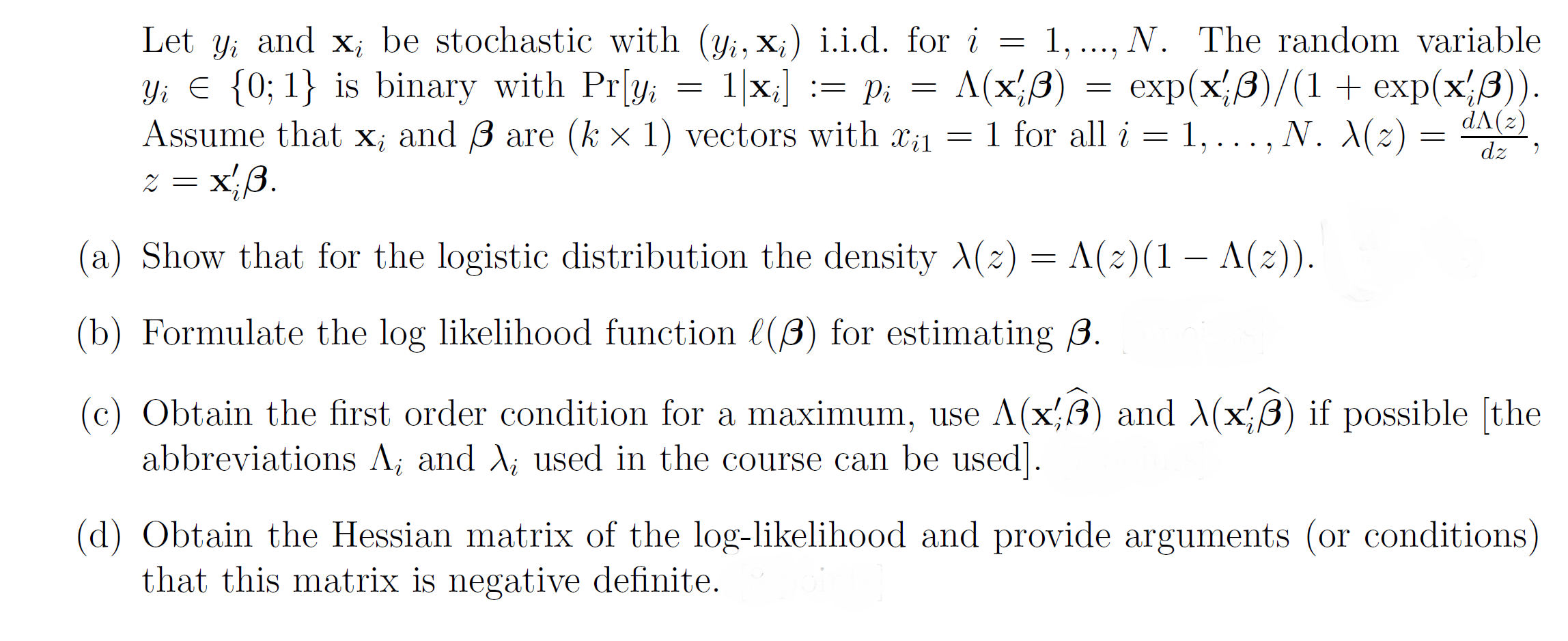 Let Yi And Xi Be Stochastic With Yi X I I D Chegg Com