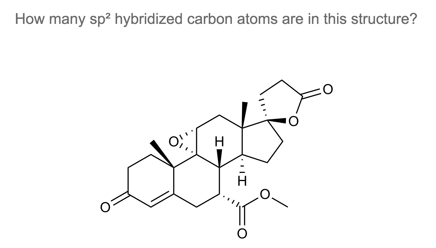 Solved How many sp2 hybridized carbon atoms are in this | Chegg.com