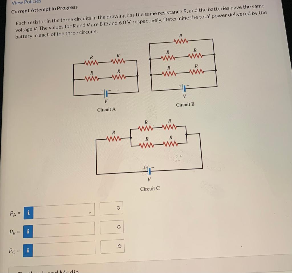 [Solved] Current Attempt in Progress Each resistor in the