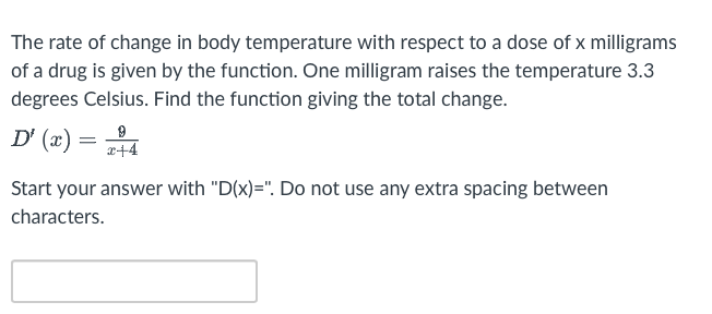 Solved The rate of change in body temperature with respect | Chegg.com
