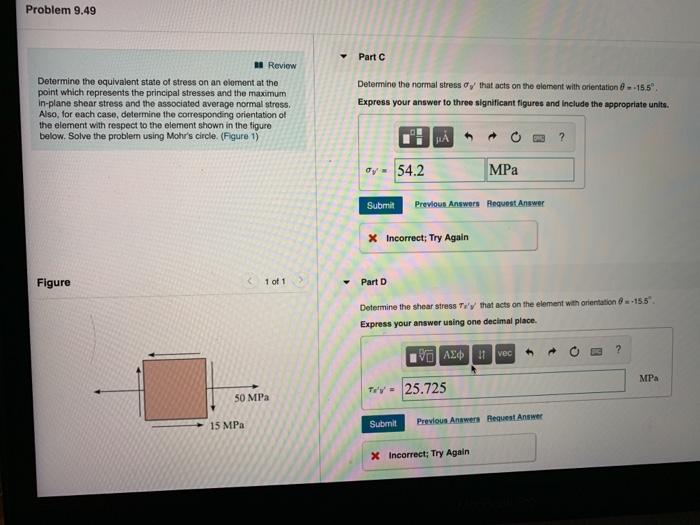 Solved Problem 9.49 Review Determine the equivalent state of | Chegg.com