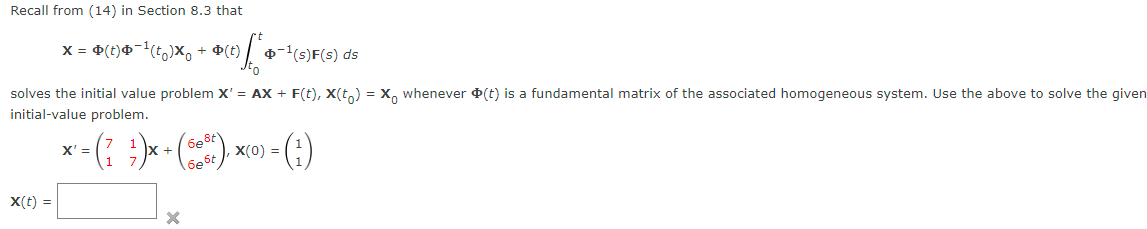 Solved Recall from (14) in Section 8.3 that X = | Chegg.com