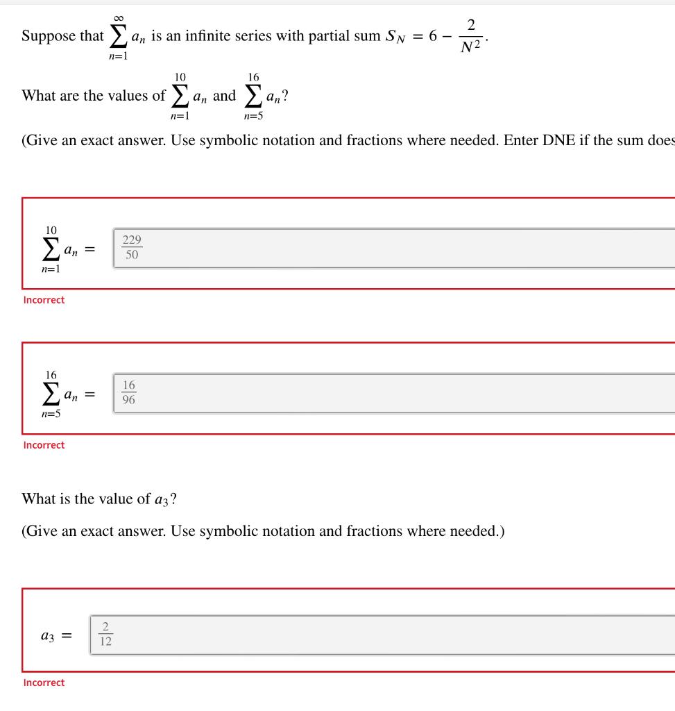 Solved Suppose that ∑n=1∞an is an infinite series with | Chegg.com