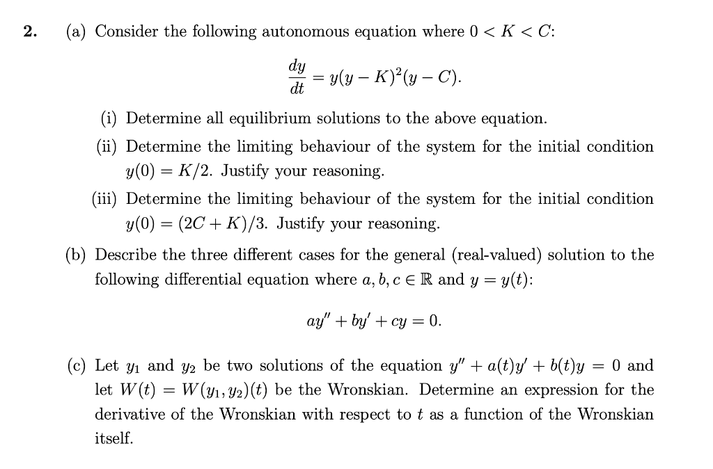 Solved 2. (a) Consider the following autonomous equation | Chegg.com