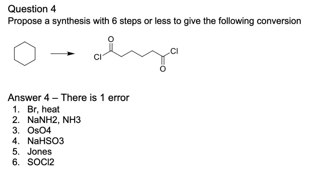 Solved Identify the errors in the proposed synthesis. Come | Chegg.com