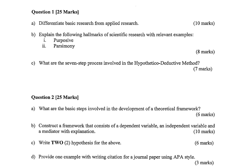 Solved Question 1 25 Marks A Differentiate Basic Research Chegg Com