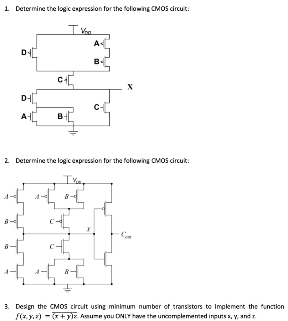 Solved 1. Determine the logic expression for the following | Chegg.com