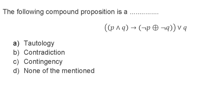 Solved The following compound proposition is a ((p19) → (720 | Chegg.com