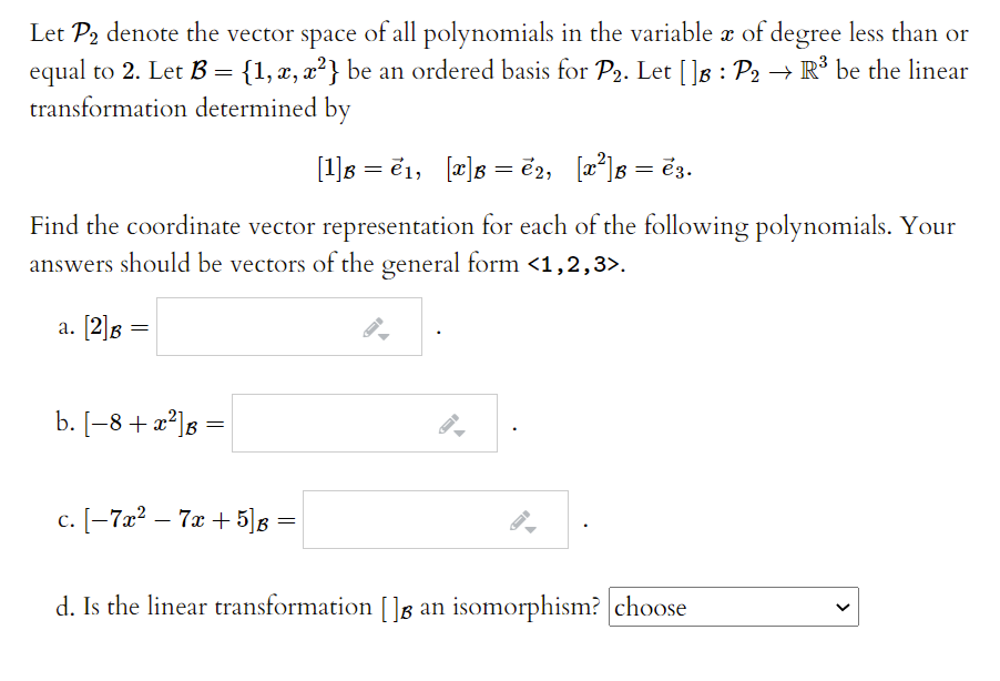 Solved Let P2 Denote The Vector Space Of All Polynomials In