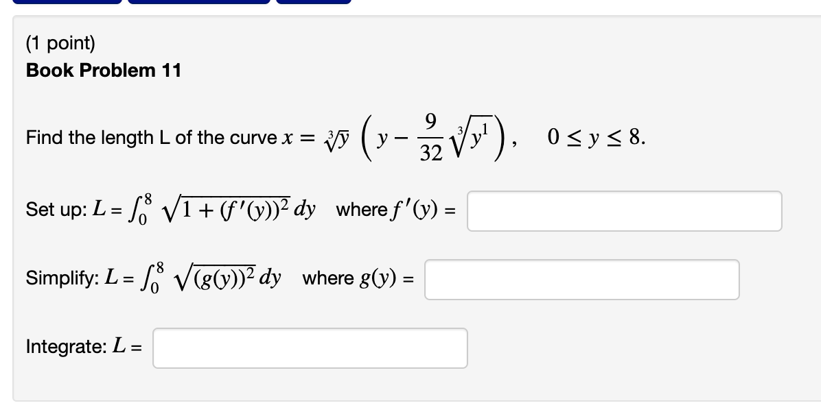 Solved 1 Point Book Problem 11 Fi Find The Length L Of Chegg Com