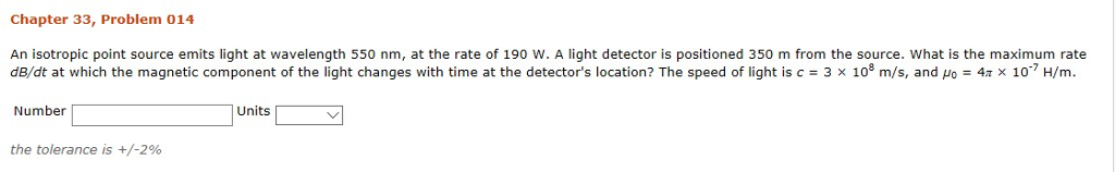 Solved Chapter 33, Problem 014 An isotropic point source | Chegg.com