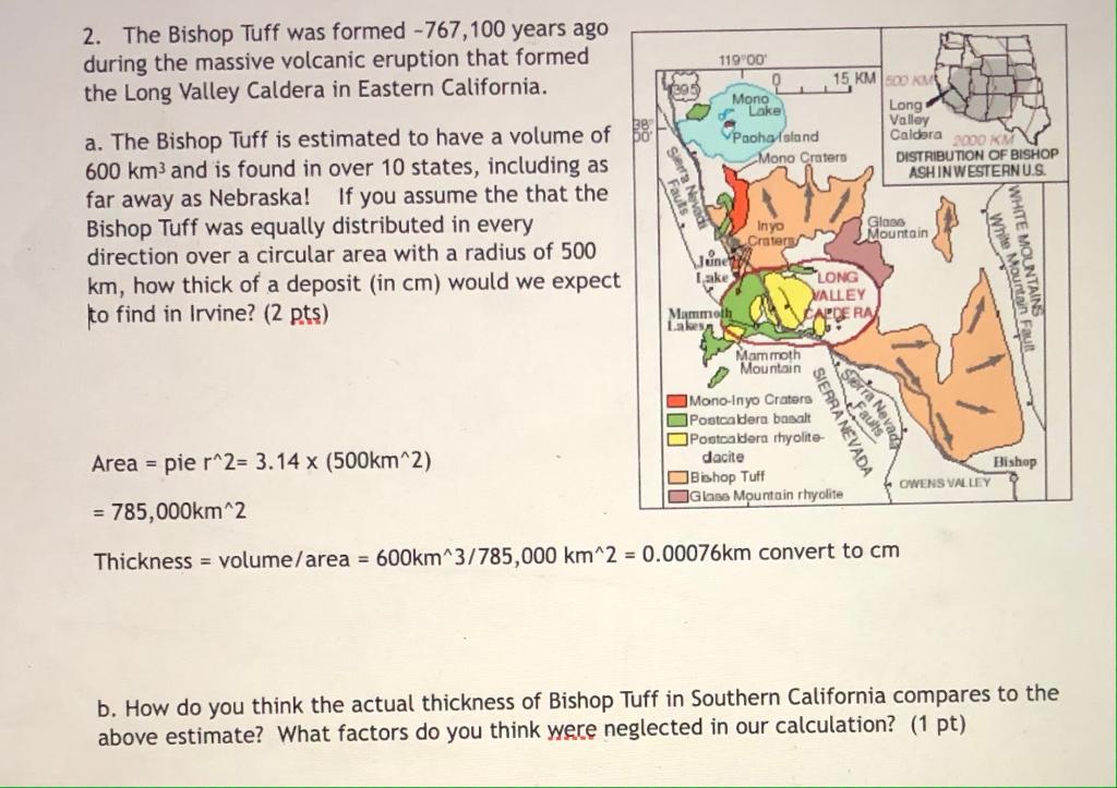 Bishop Tuff in Long Valley Caldera, California