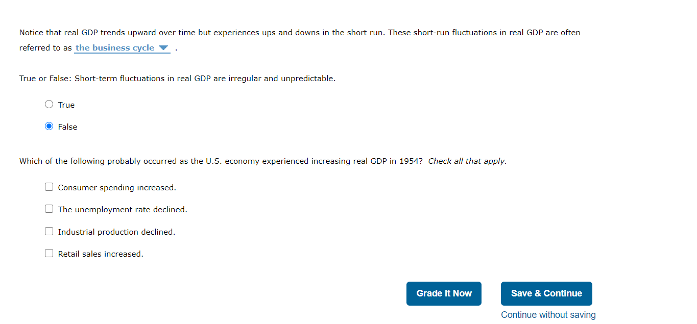 Solved 1. Key facts about economic fluctuations The