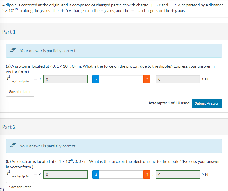 Solved A dipole is centered at the origin, and is composed | Chegg.com