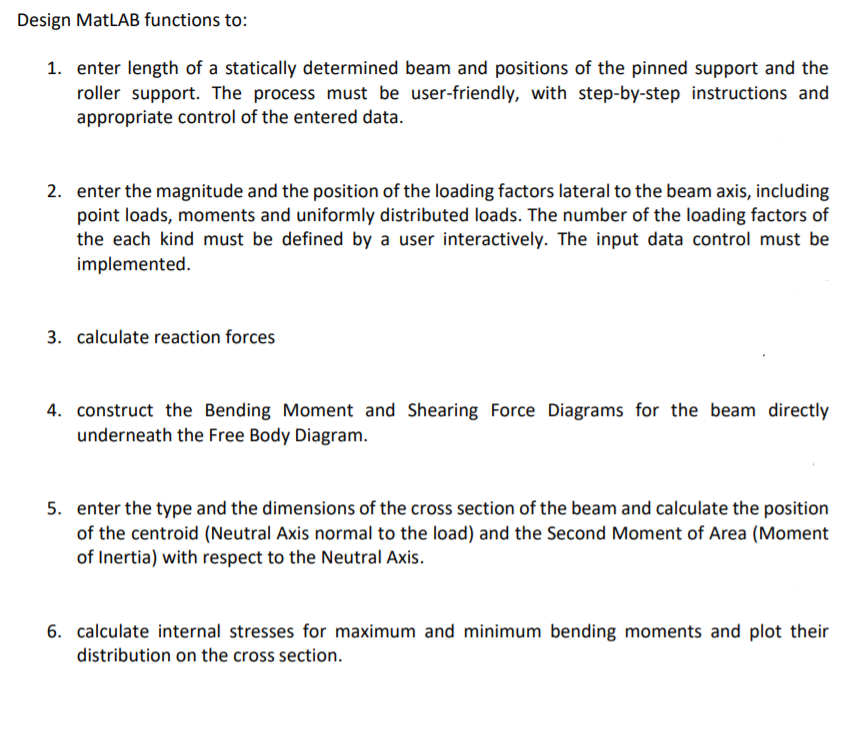 Design MatLAB functions to: 1. enter length of a | Chegg.com