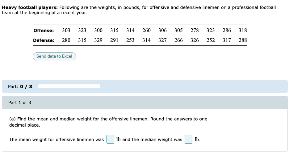 Solved Heavy football players Following are the weights, in